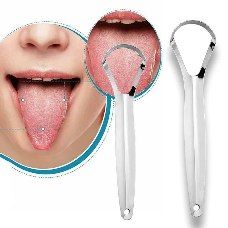 Hygiene Tongue Scraper Tongue Remover Halitosis Tongue Coating Oral Care Tongue Scraping Brush Stainless Steel Oral Cleaner Tool