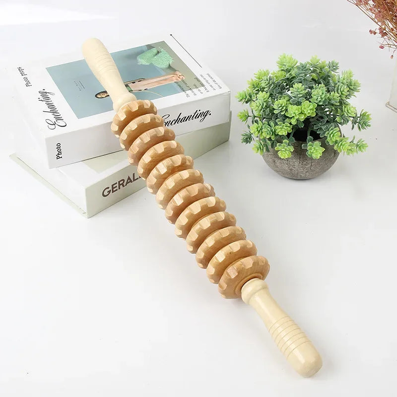 Wood Therapy Roller Massage Tool Handheld Cellulite Trigger Point Stick Lymphatic Drainage Anti Cellulite Muscle Release Roller