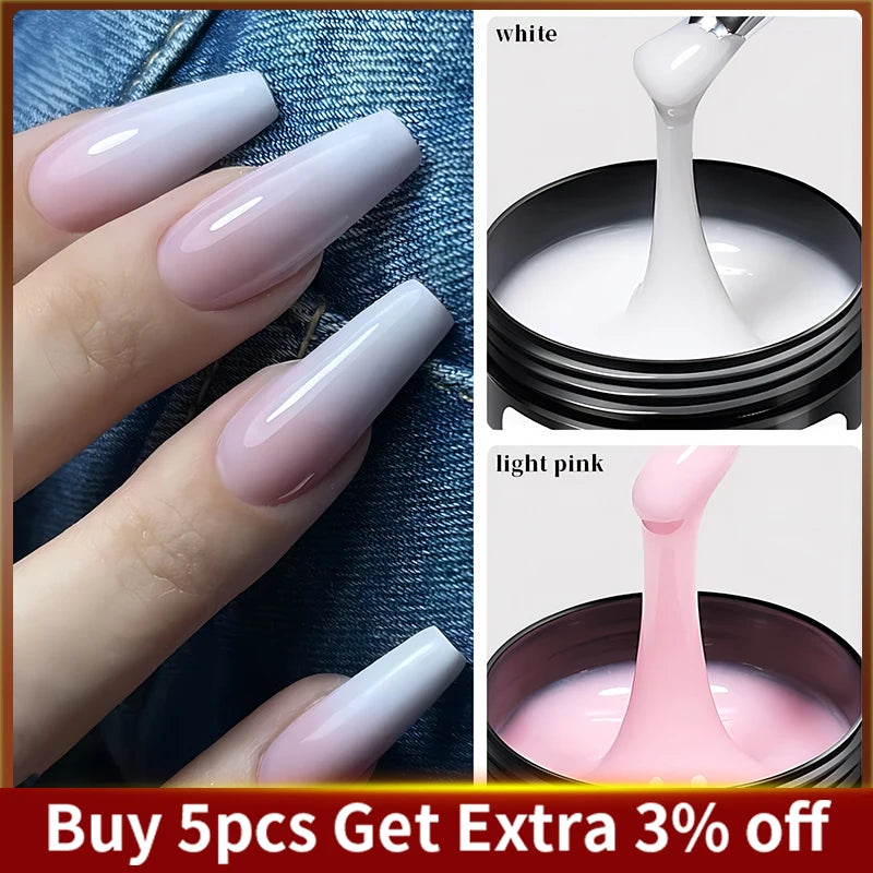 UR SUGAR 150g Nail Extension Gel Transparent Jelly White Light Pink Acrylic French Nail Art UV LED Gel Semi Permanent Manicure