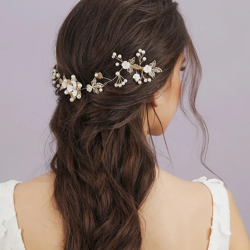 Trend Hair Comb Bridal Tiaras Rhinestone Pearl Alloy Hairband Hairpin Wedding Hair Ornament Girls Daily Headwear Head Jewelry