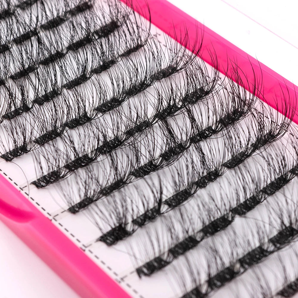 72 Clusters 5D DIY Cluster L type Curl Segmented Bundle Thick Eyelashes Extension Russian Volume Individual False Lashes Cilios