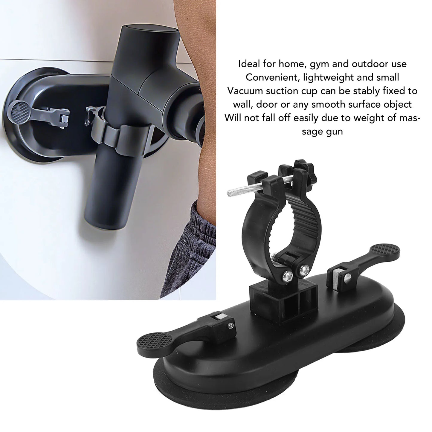 Massage Gun Mount Wall Suction Cup Holder Hands for Neck Waist Back Self Massage