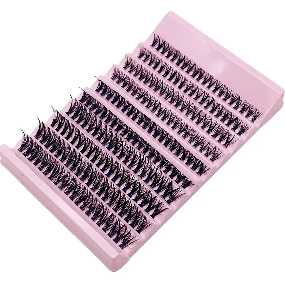 Individual Lashes 8-16mm 200pcs Cluster Lashes Natural Look Mixed Tray DIY Eyelash Extension Volume Lash Clusters Eyelashes Long