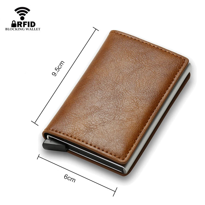 DIENQI Carbon Fiber Card Holder Wallets Men Brand Rfid Black Magic Trifold Leather Slim Mini Wallet Small Money Bag Male Purses