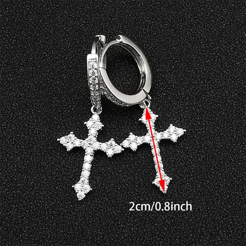 2024 New Arrival Trendy Gold Silver Color Cross Earrings for Women Party Gift Jewelry Wholesale E6876