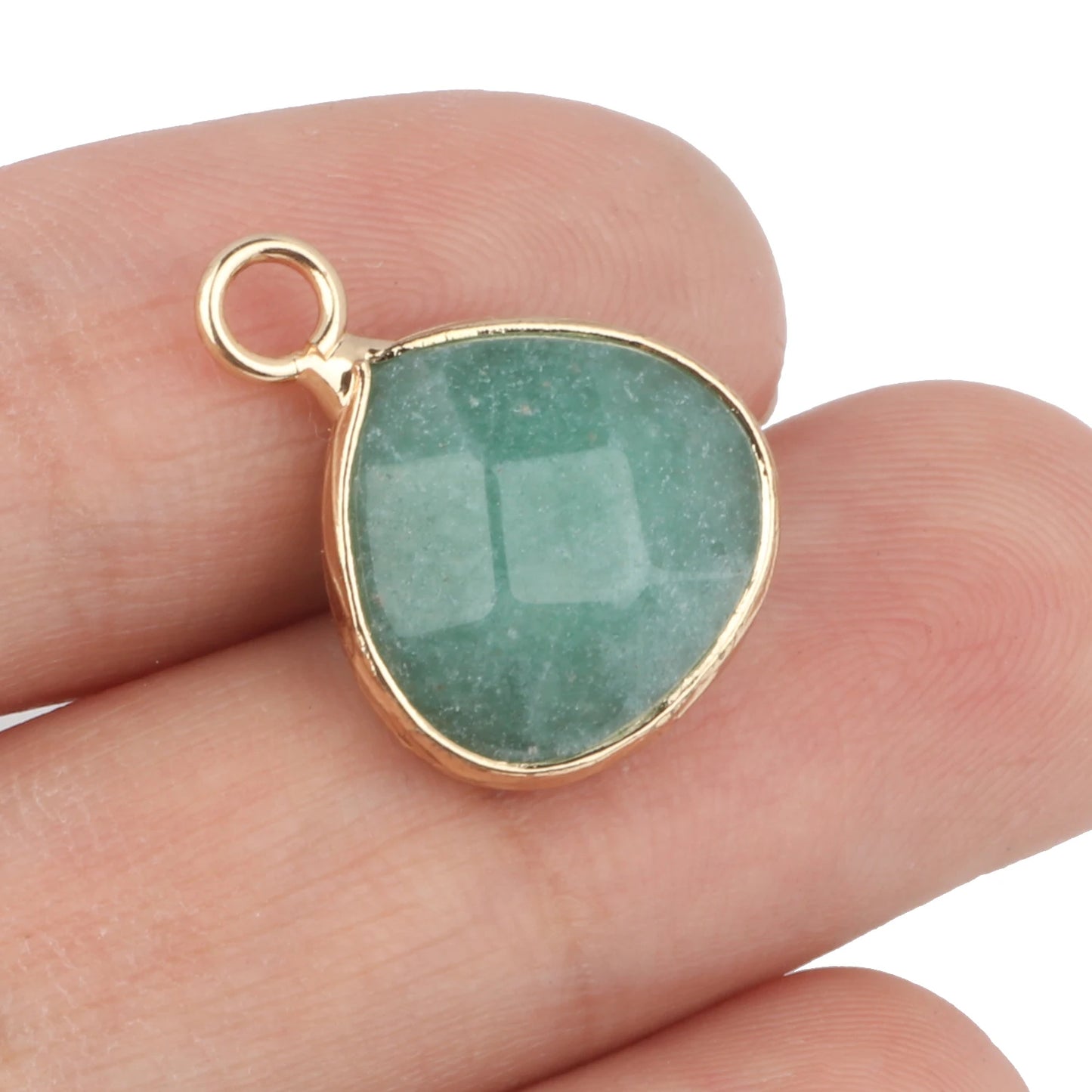 1pc Natural Green Aventurine Jades Pendant Gold Plated Multi Styles Charms Pendants for Necklace Women DIY Jewelry Accessories