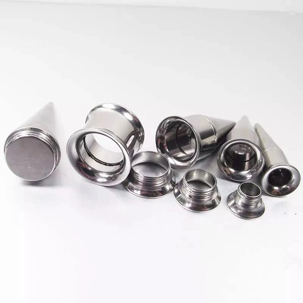 Stainless Steel Screw Fit Stretcher Ear Taper 2 in 1 Plug Tunnel Piercing Expander Jewelry Gauges Screw Up Kit 2-20mm