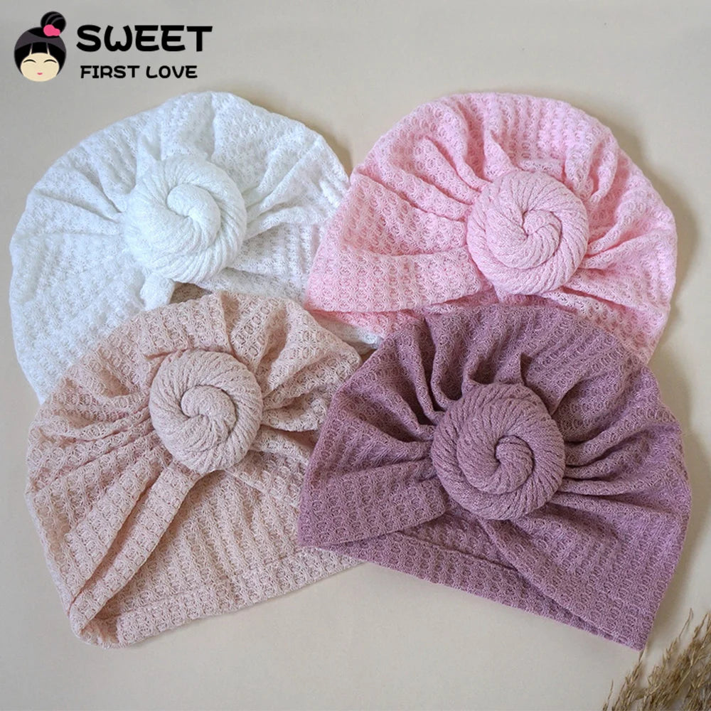 Infant Turban Baby Girl Headband Donut Newborn Hat Soft Cotton Head Wraps Turbans for Babies Toddler Beanie Cap Baby Accessories