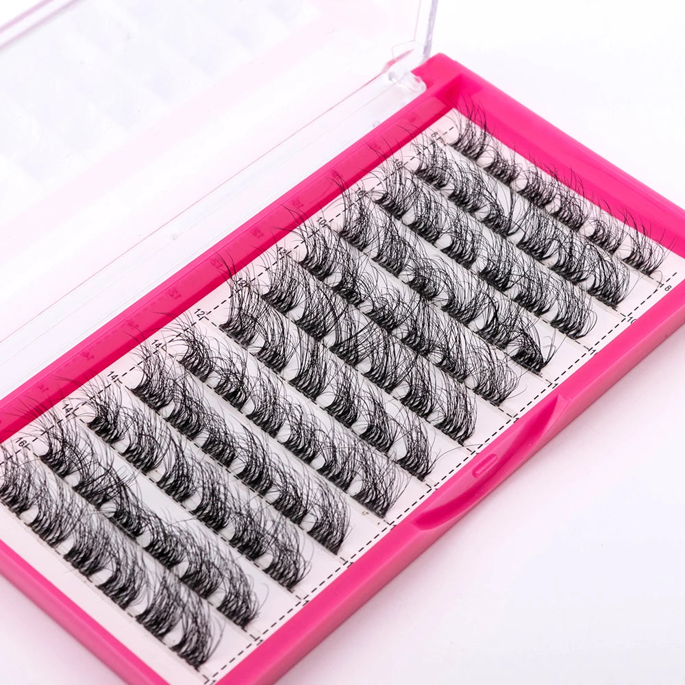 72 Clusters 5D DIY Cluster L type Curl Segmented Bundle Thick Eyelashes Extension Russian Volume Individual False Lashes Cilios