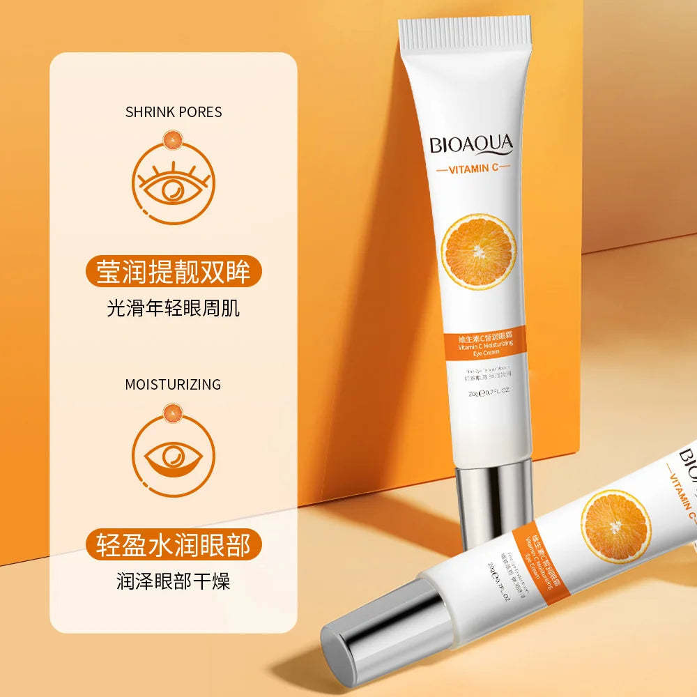 BIOAQUA Vitamin C Face Cream Eye Cream Skin Care Sets Moisturizing Skin Hydrating Anti Dark Circles Eyes Care Facial Care Set