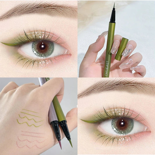 Green Liquid Eyeliner Pen Waterproof Long-lasting 6 Colors Smooth Eye Liner Pencil Not Easy To Smudge Eyes Makeup Cosmetic Tools