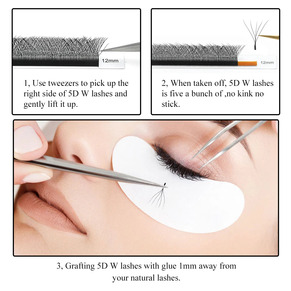 Lashtalk 5D W Shape Eyelash Extensions From Nagaraku Premade Flowering Volume Soft Fake Lashes Easy Faning Makeup Free Shipping