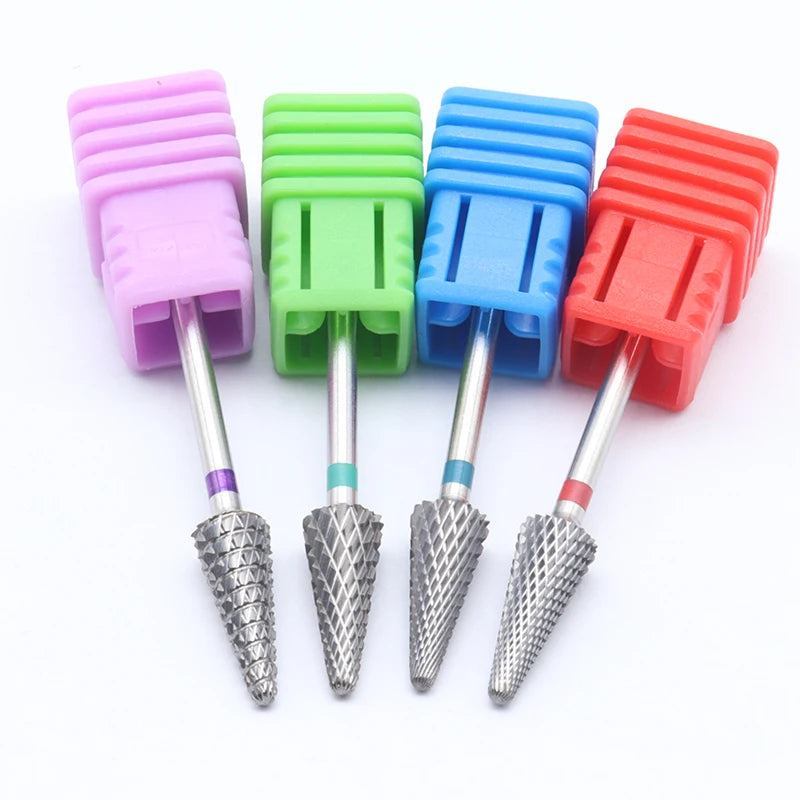 EasyNail~3/32 ''  Cone Tungsten Steel Nail Drill Bit nail file Carbide Nozzle Gel remover Nail Cleaner Millings Bit M0413