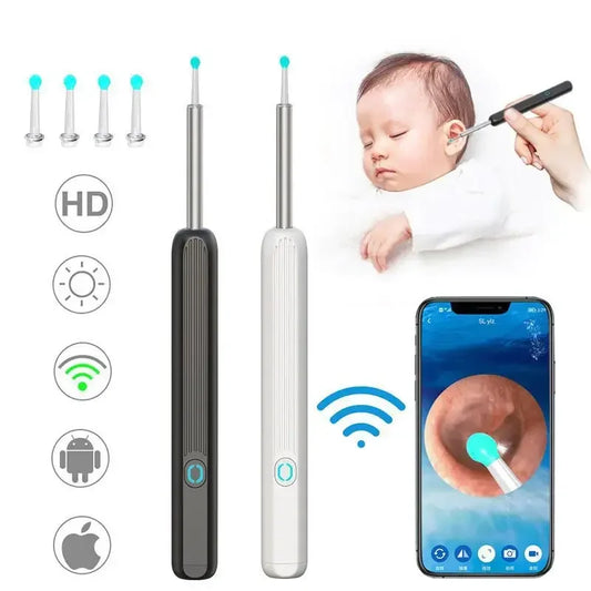 Wireless Wi-fi Visual Ear Cleaner Otoscope Ear Wax Ear with Ear 1296P HD Cleaning Kit Removal Sticks Endoscope Camera Tool Kit