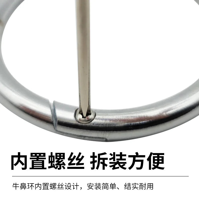 Large Bovine Nosering Carbon Steel Bovine Nosering Tether Cattle Ring Bovine Noseholding Equipment Bovine Stabilizer