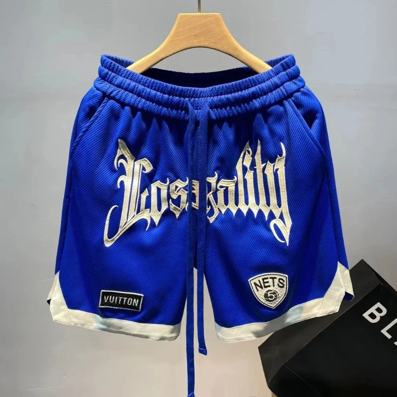 2024 Summer Men's Shorts Korean Fashion Embroidery Shorts Streetwear Harajuku Letter Sports Shorts Casual Men's Clothing Short