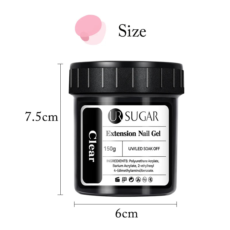 UR SUGAR 150g Nail Extension Gel Transparent Jelly White Light Pink Acrylic French Nail Art UV LED Gel Semi Permanent Manicure