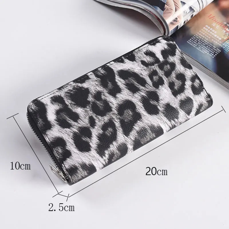 Leather Women Wallet Classic Leopard Animal Print Long Wallets Female Cards Holder Clutch Bag Fashion Ladies Purses