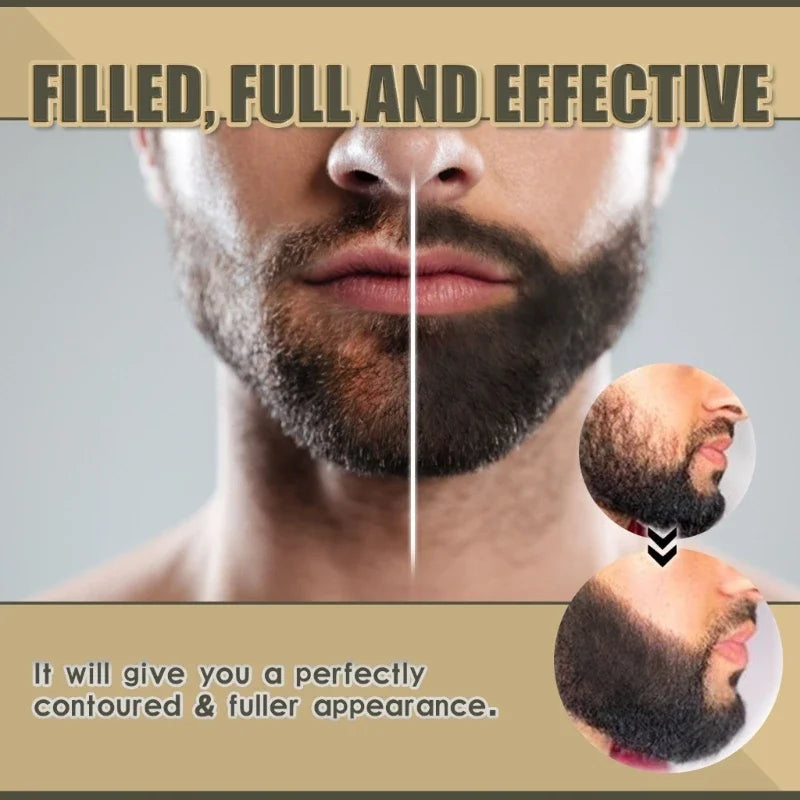 Waterproof Beard Filling Pen with Beard Brush Long Lasting Coverage and Natural Looking Gift for Men