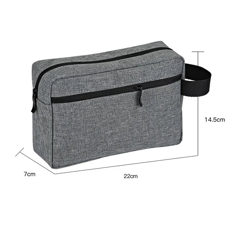 Men‘s Travel Toiletry Bag Portable Large Capacity Cloth Fabric Cosmetic Bag Electronic Digital Storage Bag Dustproof Waterproof