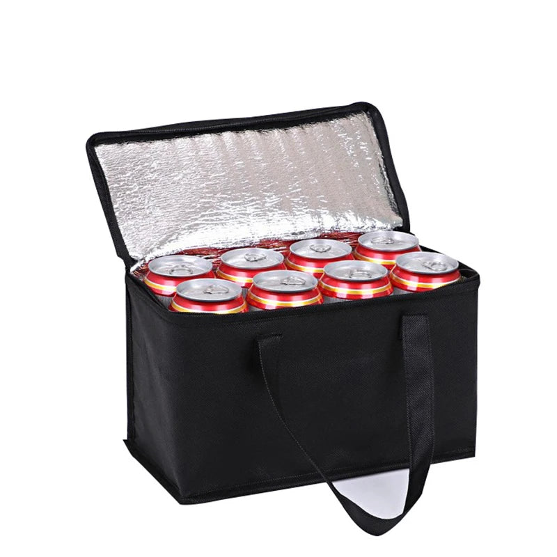 Large Capacity Zipper Thermal Insulated Lunch Bag High Quality Storage Bags Cooler Drink Case Cool Food Box Camping Picnic Bag