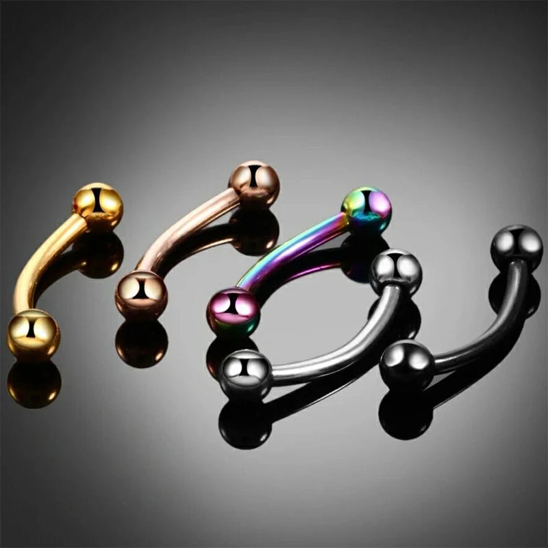 5pc Body Piercing Jewelry Punk Stainless Steel Nose Ear Belly Lip Tongue Ring Captive Bead Eyebrow Bar Piercing Lot Jewelry